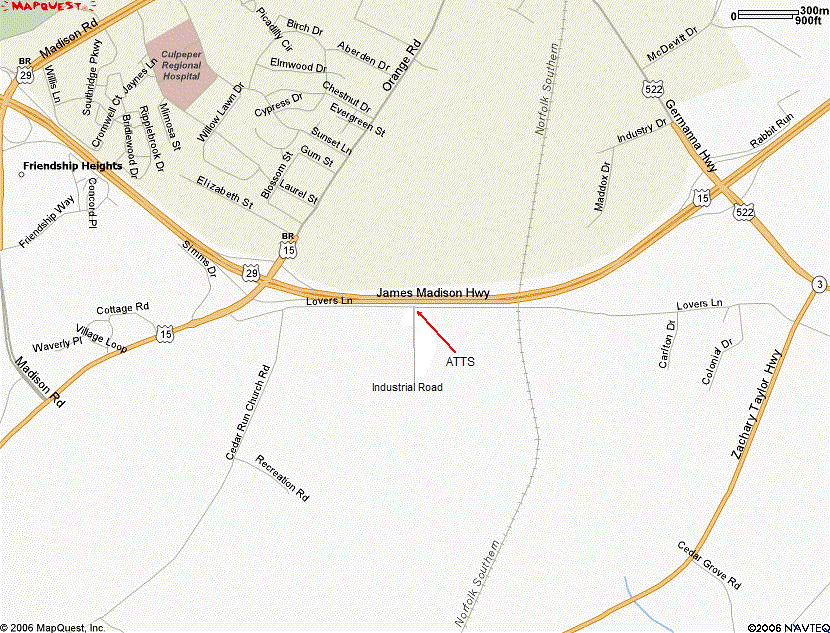 MapQuest Image of ATTS Culpeper, Off HWY 29 & Lovers Ln in Culpeper, VA