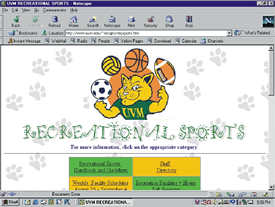 Screenshot of UVM's Recreational Sports Office