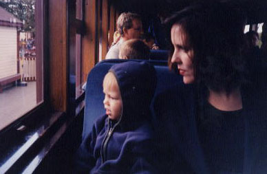 Laura and Benjamin on locomotive