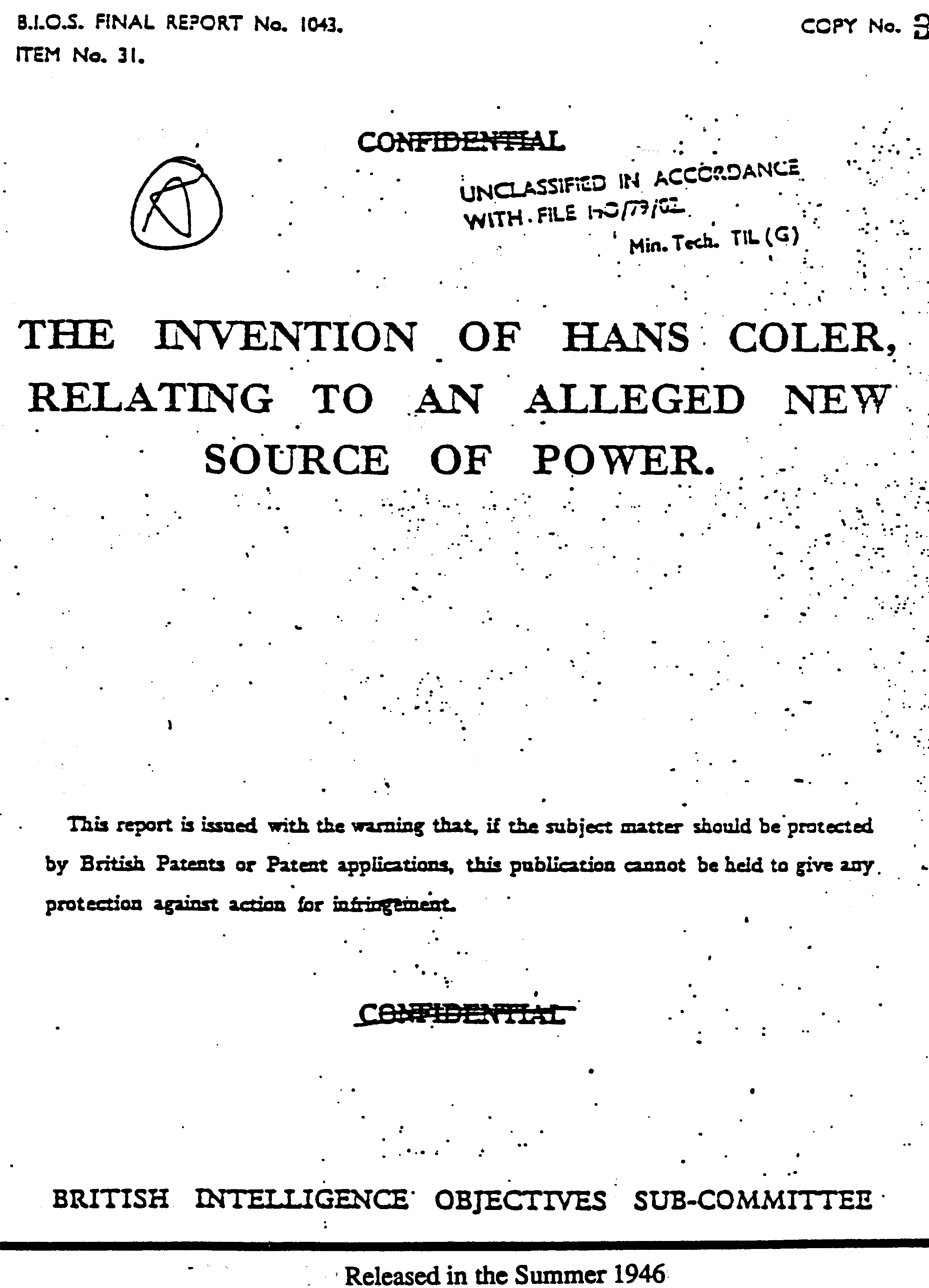 Hans Coler report