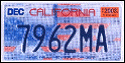 CA license plate
