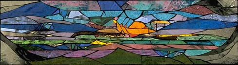 Picture of "First Son" a colored mirror mosaic by Toby Mason
