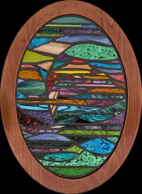 Picture of "Lightning" a colored mirror mosaic by Toby Mason