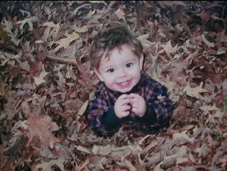 Jack among leaves, fall 1998