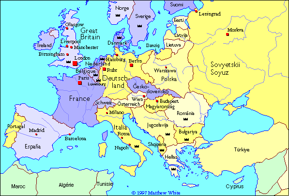 Map Of Europe 1920