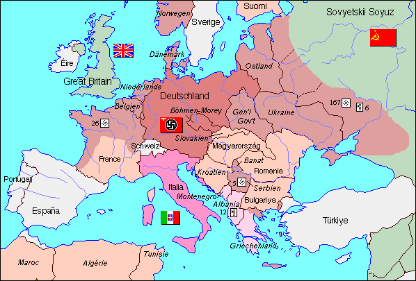 Map Of Europe 1942
