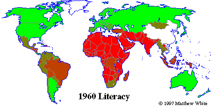 world literacy rate map