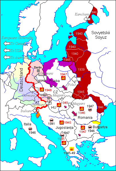 Map Europe After The Second World War