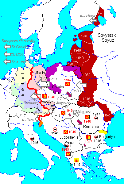 post world war ii map. Map - Europe after the Second