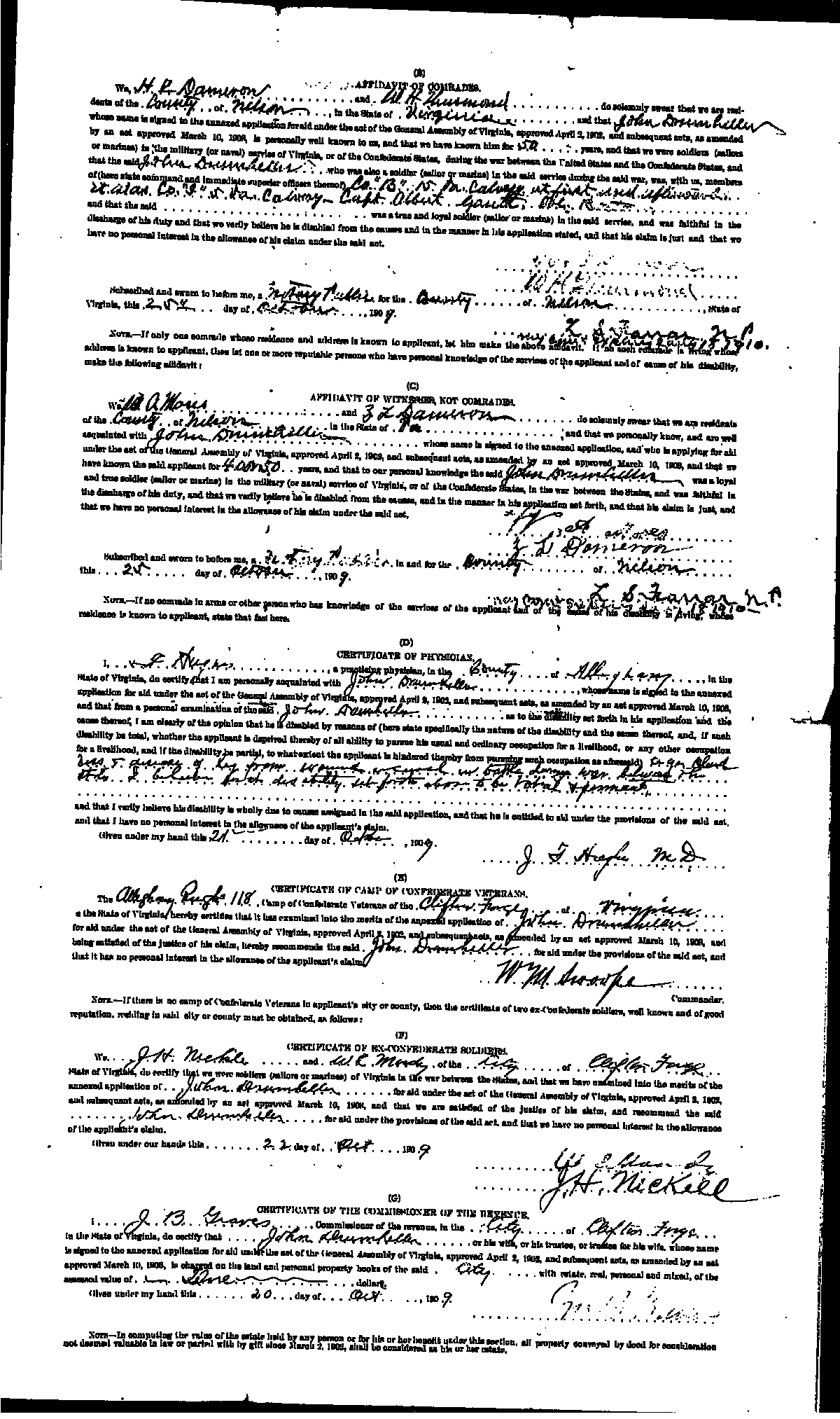 Affidavit of Comrades
