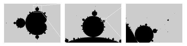 3-stage zoom on mandelbrot set